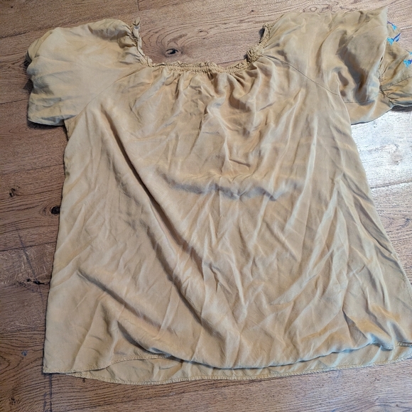 Umgee Golden Yellow BOHO Embroidered Tunic Top Dress Woman's plus size 1XL XL - Picture 4 of 6